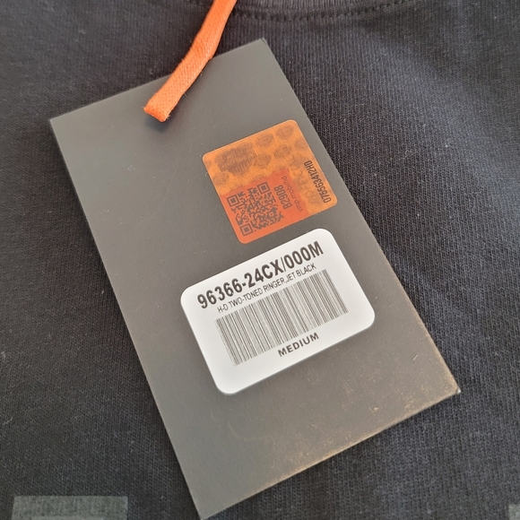 🆕️ Harley Davidson H-D Two Toned Ringer Long Sleeve Tee in Jet Black - Picture 11 of 13